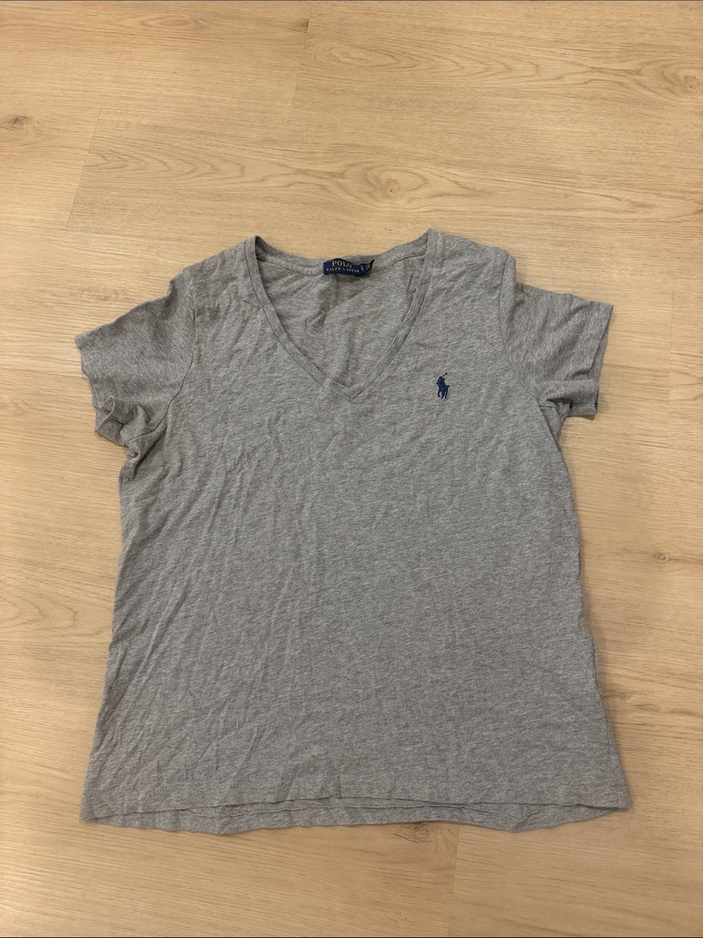 Polo Ralph Lauren Large Gray V-Neck Tee with Navy Pony